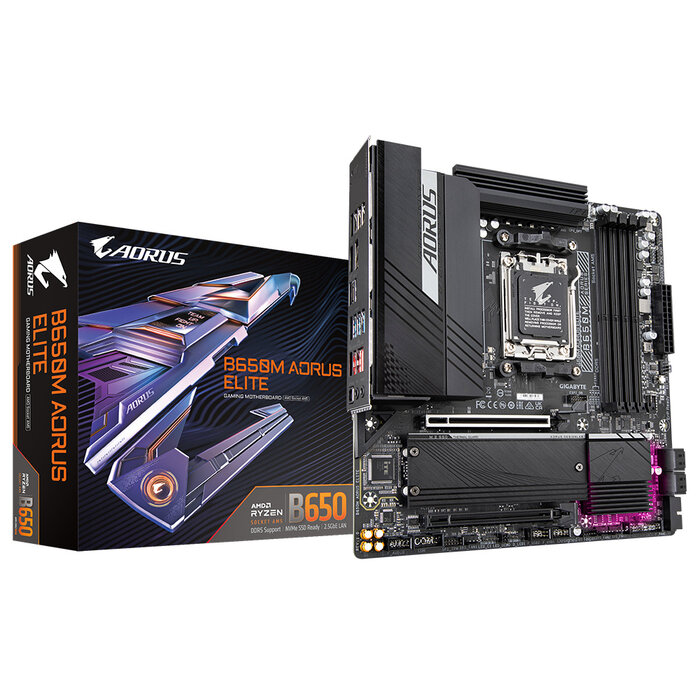 Gigabyte GIGABYTE B650M AORUS ELITE moederbord AMD B650 Socket AM5 ATX