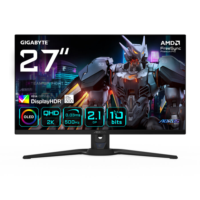 Gigabyte GIGABYTE AORUS FO27Q5P computer monitor 68,6 cm (27") 2560 x 1440 Pixels Quad HD QD-OLED Zwart