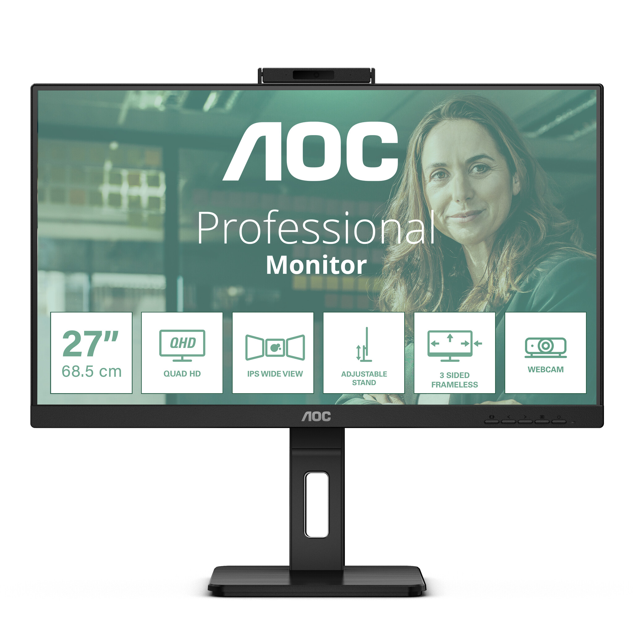 AOC AOC Q27P3QW computer monitor 68,6 cm (27") 2560 x 1440 Pixels Quad HD Zwart