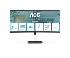 AOC AOC V5 CU34V5C/BK computer monitor 86,4 cm (34") 3440 x 1440 Pixels Wide Quad HD LED Zwart