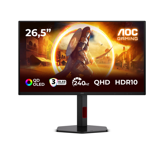 AOC AOC G4 Q27G4ZDR computer monitor 67,3 cm (26.5") 2560 x 1440 Pixels Quad HD QD-OLED Zwart, Rood