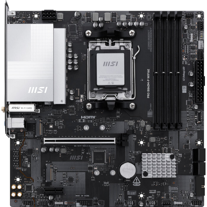MSI MSI PRO B840M-P WIFI6E moederbord AMD B840 Socket AM5 micro ATX