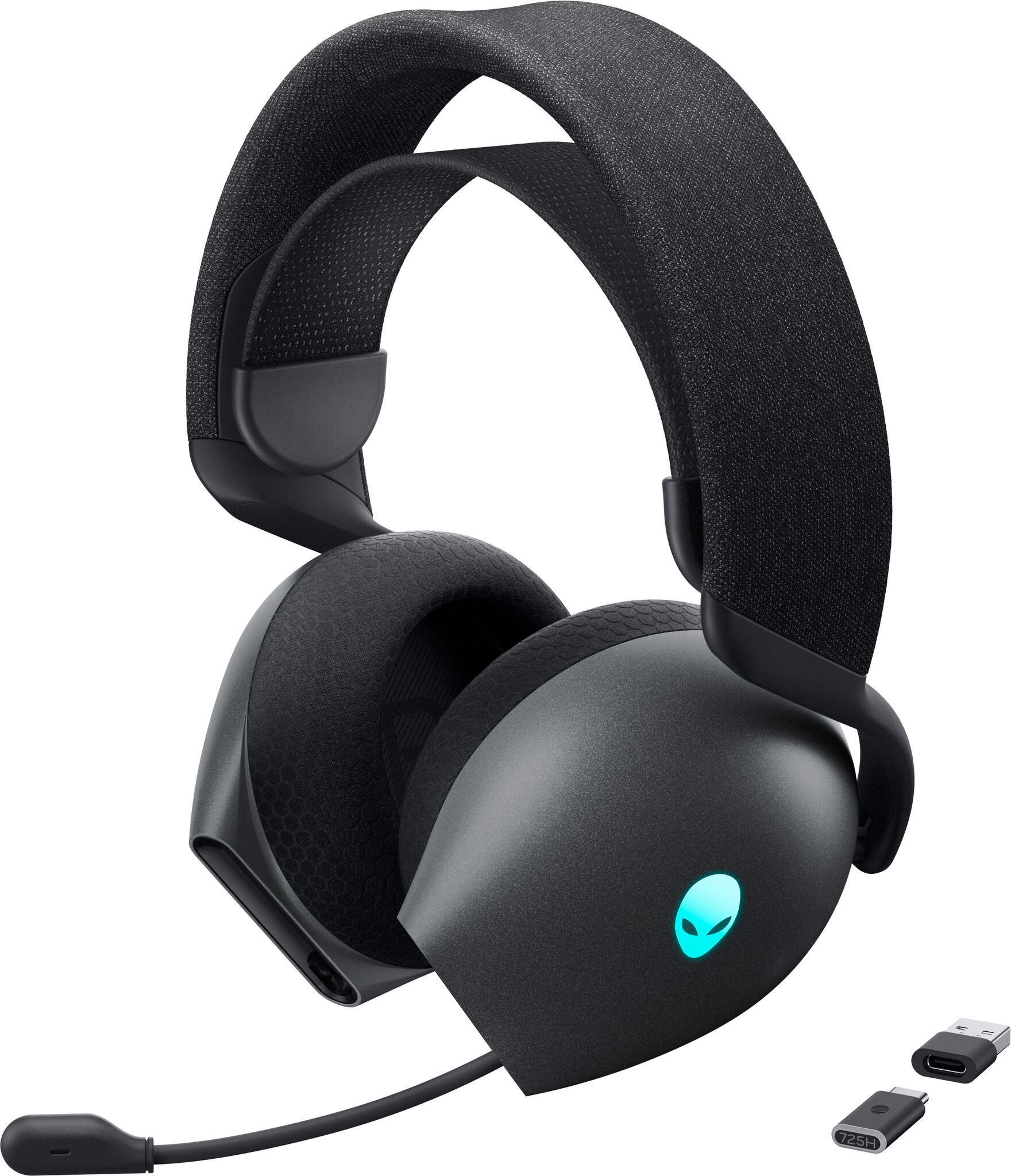 Dell Alienware AW725H Headset Bedraad en draadloos Hoofdband Gamen USB Type-C Bluetooth Zwart