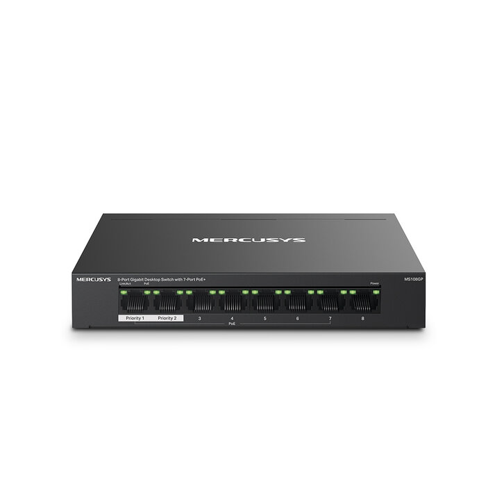 TP-Link Mercusys MS108GP netwerk-switch Managed Gigabit Ethernet (10/100/1000) Power over Ethernet (PoE) Zwart