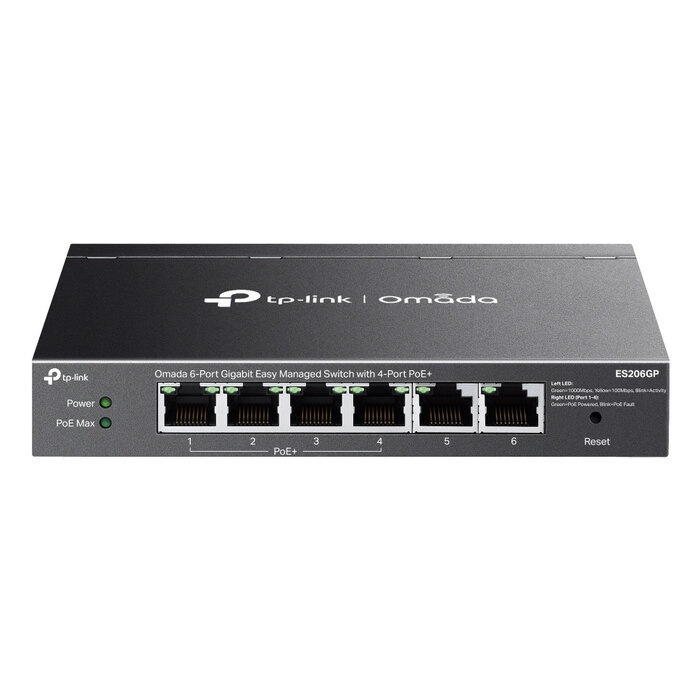 TP-Link TP-Link Omada ES206GP netwerk-switch Managed Gigabit Ethernet (10/100/1000) Power over Ethernet (PoE) Zwart