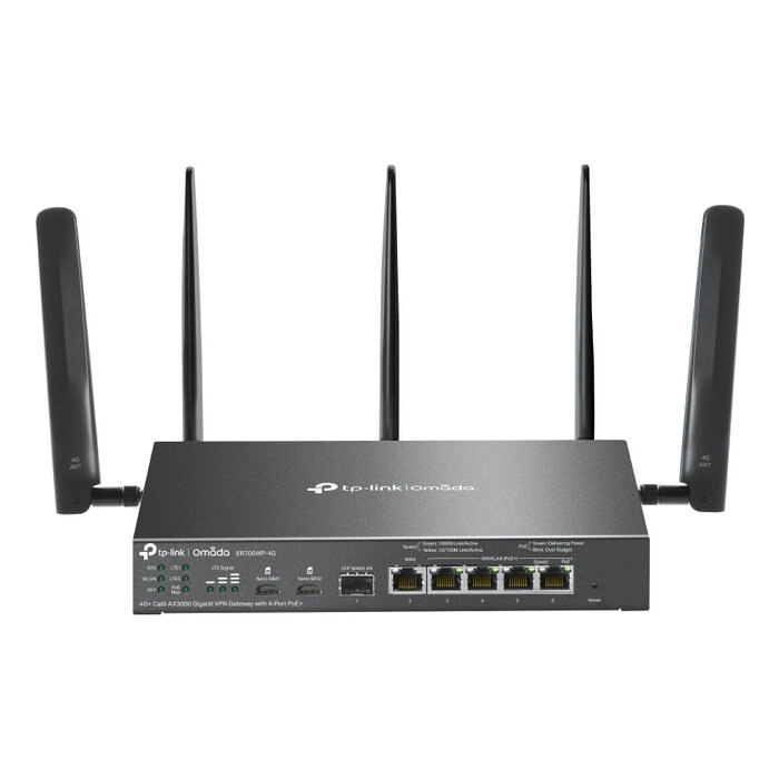 TP-Link TP-Link Omada ER706WP-4G draadloze router Gigabit Ethernet Dual-band (2.4 GHz / 5 GHz) Zwart