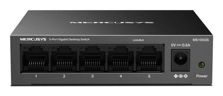 TP-Link Mercusys MS105GS netwerk-switch Unmanaged Gigabit Ethernet (10/100/1000) Zwart
