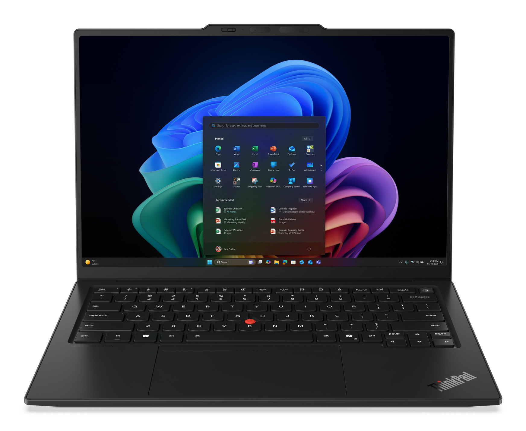Lenovo Lenovo ThinkPad X1 Carbon Gen 14 Aura Edition Copilot+ PC Intel Core Ultra 5 325 Laptop 35,6 cm (14") Touchscreen WUXGA 32 GB LPDDR5x-SDRAM 512 GB SSD Wi-Fi 7 (802.11be) Windows 11 Pro Belgisch Zwart