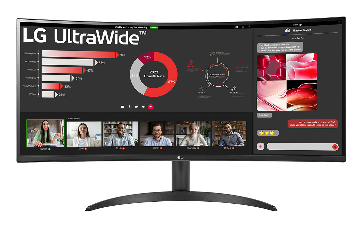 LG LG 34WR50QK-B computer monitor 86,4 cm (34") 3440 x 1440 Pixels Wide Quad HD Zwart
