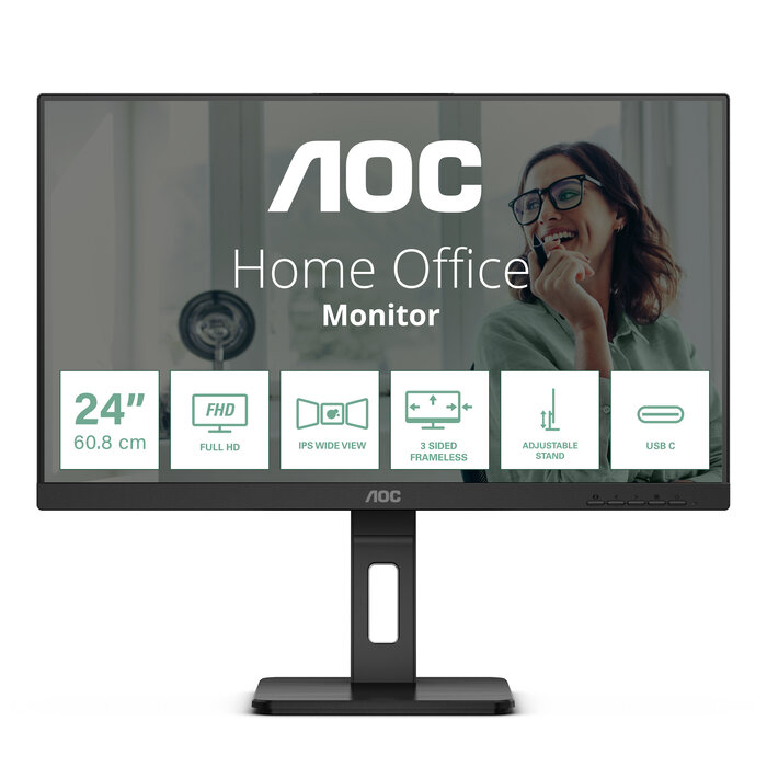 AOC AOC 24P3CV computer monitor 60,5 cm (23.8") 1920 x 1080 Pixels Full HD LED Zwart