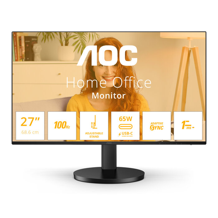 AOC AOC B3 Q27B3CF2/23 computer monitor 68,6 cm (27") 2560 x 1440 Pixels Quad HD Zwart