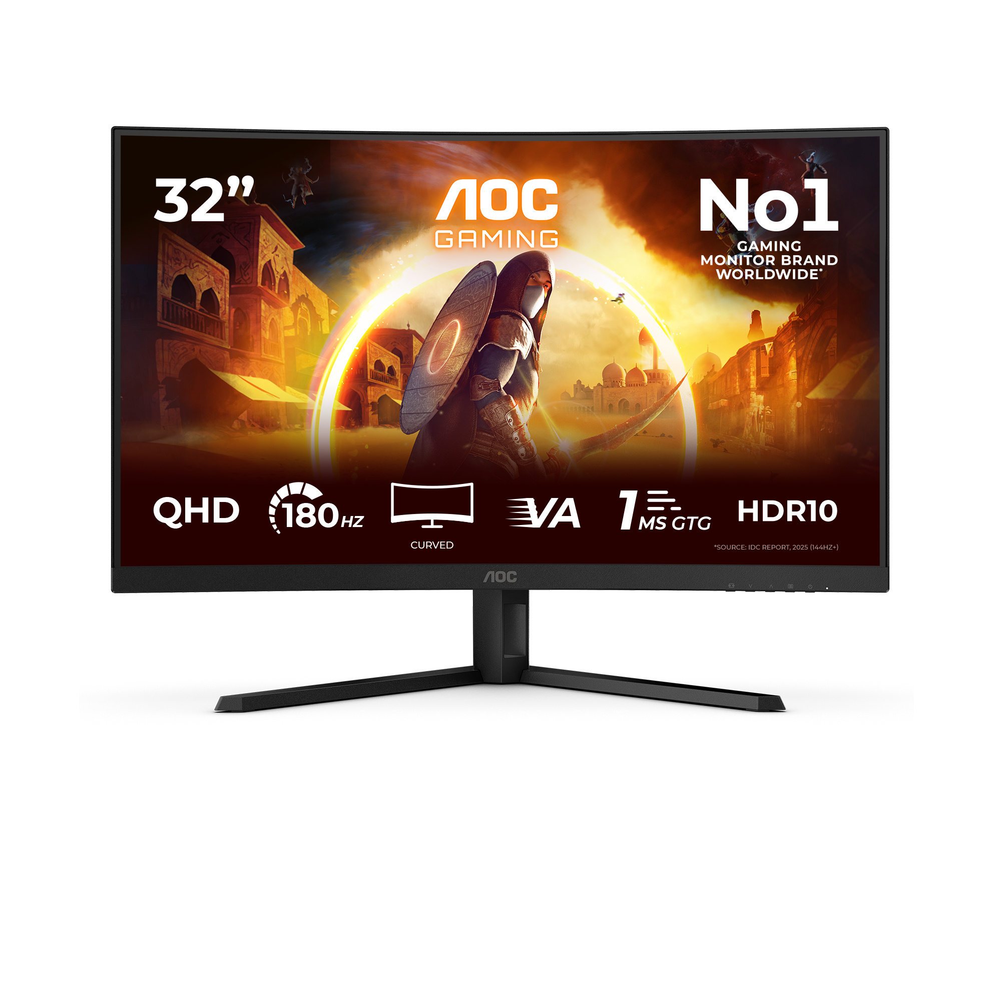 AOC AOC G4 CQ32G4VE computer monitor 80 cm (31.5") 2560 x 1440 Pixels Quad HD LCD Zwart, Grijs