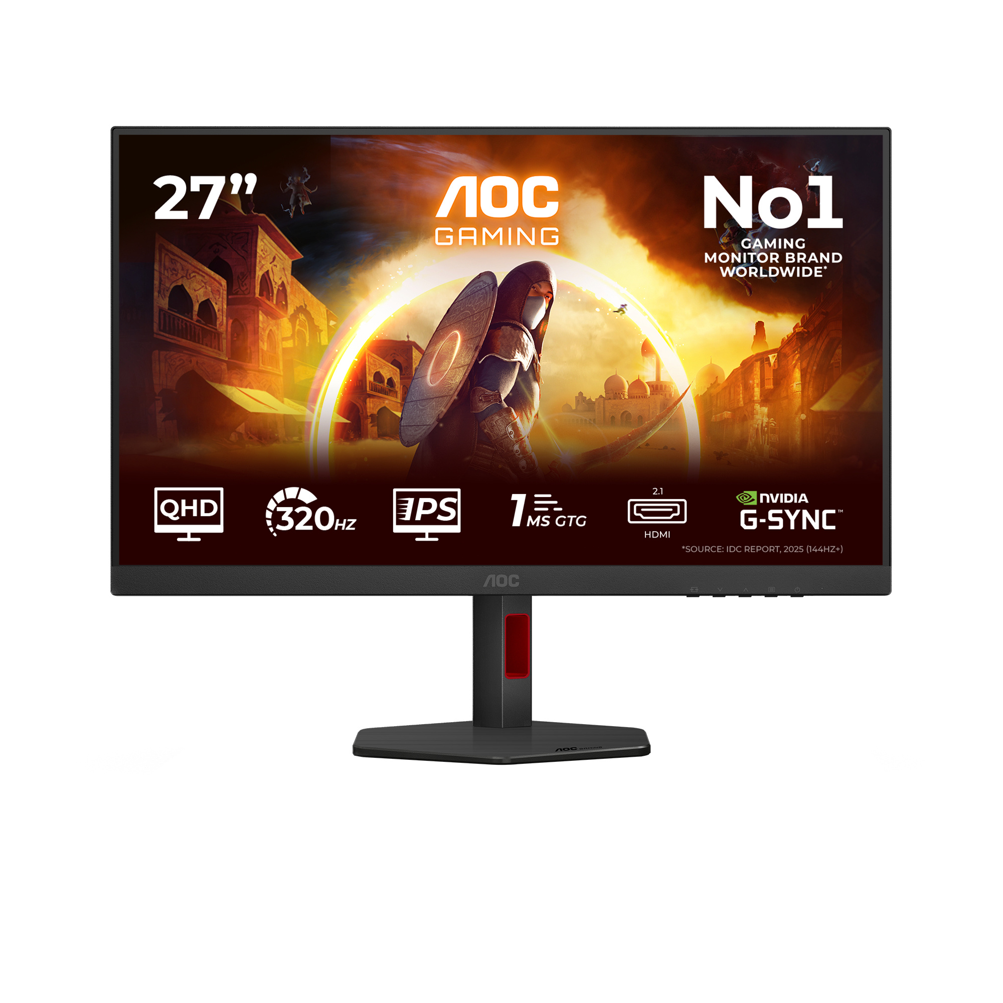 AOC AOC G4 Q27G4SRU computer monitor 68,6 cm (27") 2560 x 1440 Pixels Quad HD LED Zwart, Rood