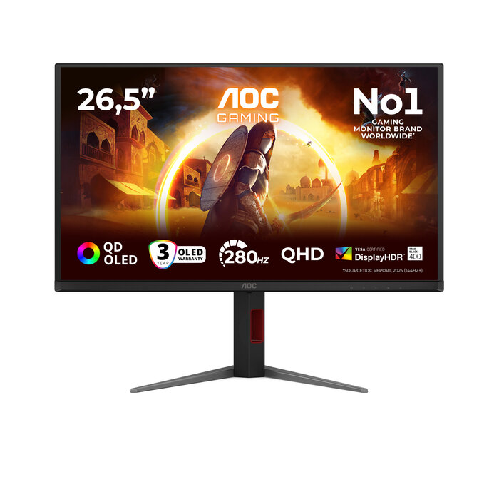 AOC AOC G4 Q27G4ZD computer monitor 67,3 cm (26.5") 2560 x 1440 Pixels Quad HD QD-OLED Zwart, Rood
