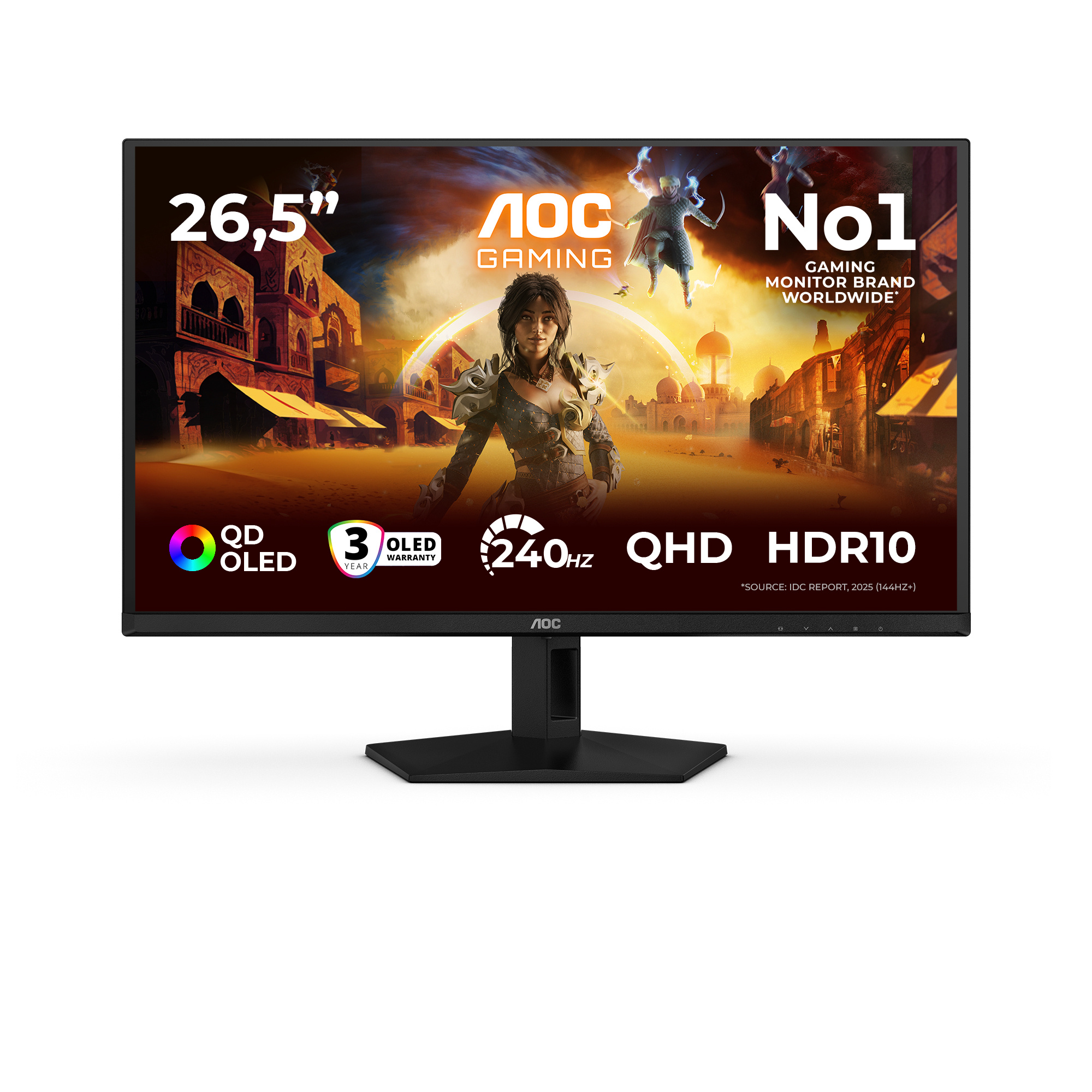 AOC AOC G4 Q27G41ZDF computer monitor 67,3 cm (26.5") 2560 x 1440 Pixels Quad HD QD-OLED Zwart, Rood