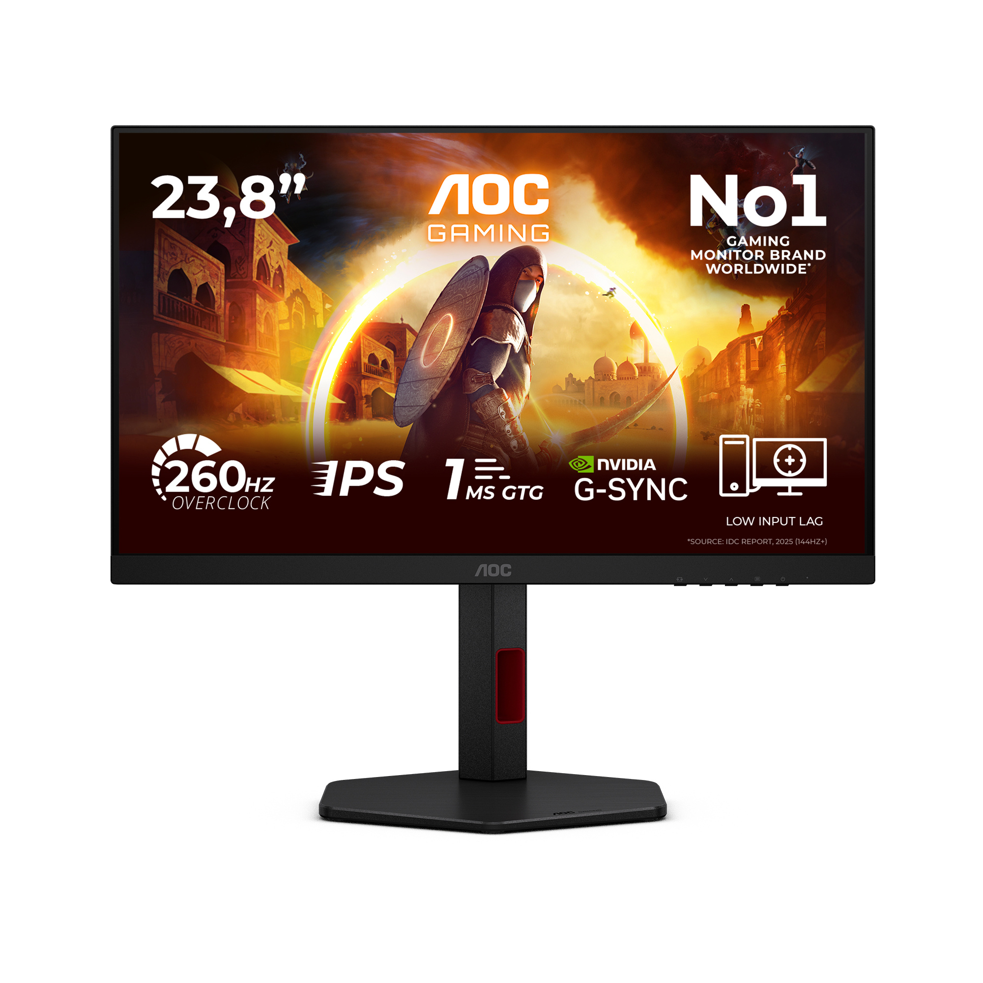 AOC AOC G4 24G4ZR computer monitor 60,5 cm (23.8") 1920 x 1080 Pixels Full HD LED Zwart, Rood