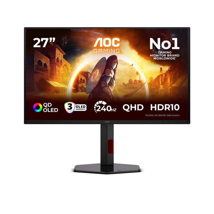 AOC AOC G4 Q27G4ZDR computer monitor 67,3 cm (26.5") 2560 x 1440 Pixels Quad HD QD-OLED Zwart, Rood