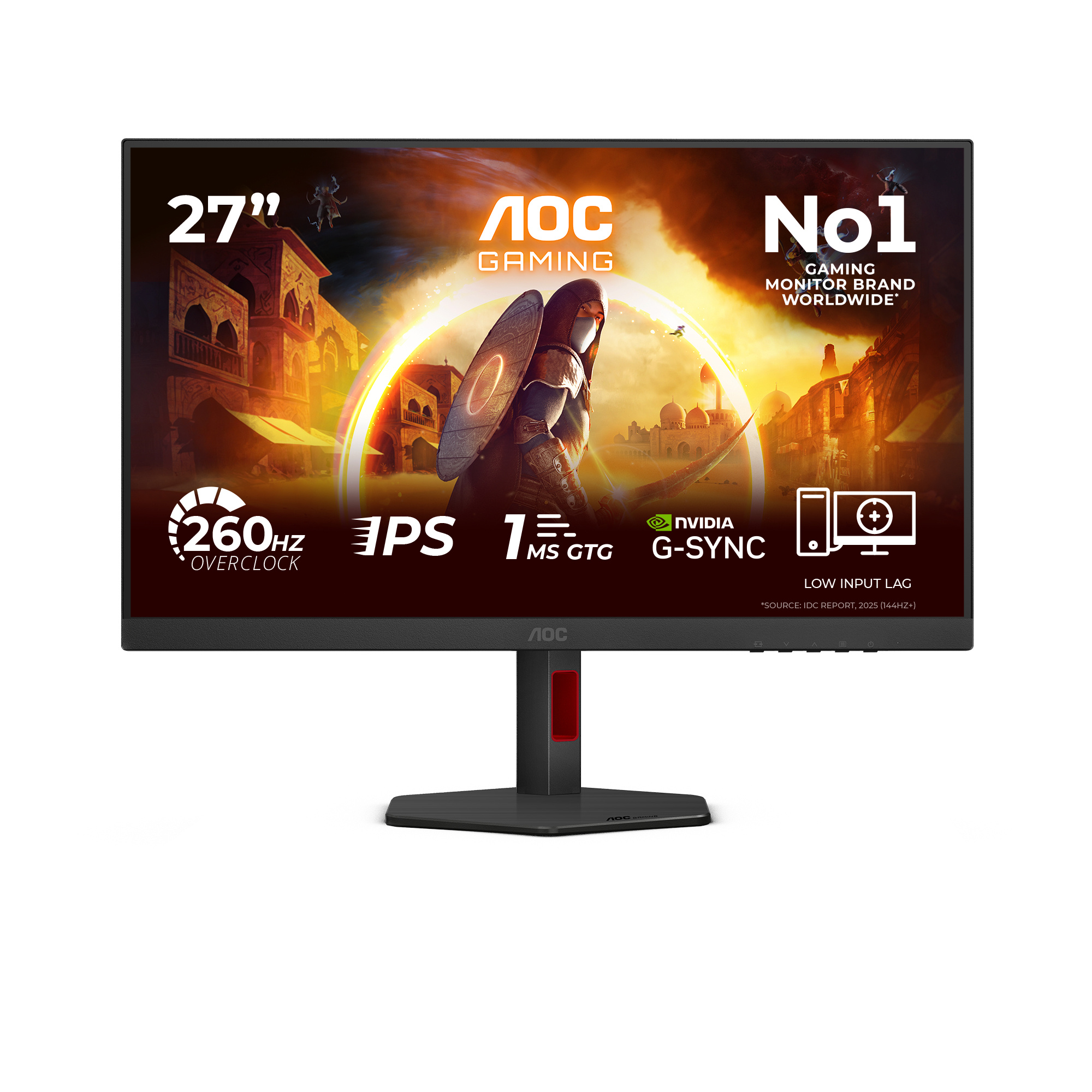 AOC AOC G4 27G4ZR computer monitor 68,6 cm (27") 1920 x 1080 Pixels Full HD LED Zwart, Rood