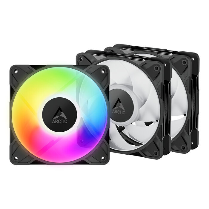 Arctic ARCTIC Freezer P12 Pro A-RGB Computer behuizing Ventilator 12 cm Zwart, Wit 3 stuk(s)