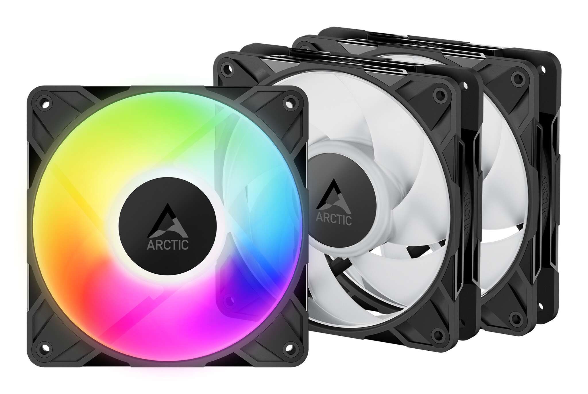 Arctic ARCTIC Freezer P12 Pro A-RGB Computer behuizing Ventilator 12 cm Zwart, Wit 3 stuk(s)