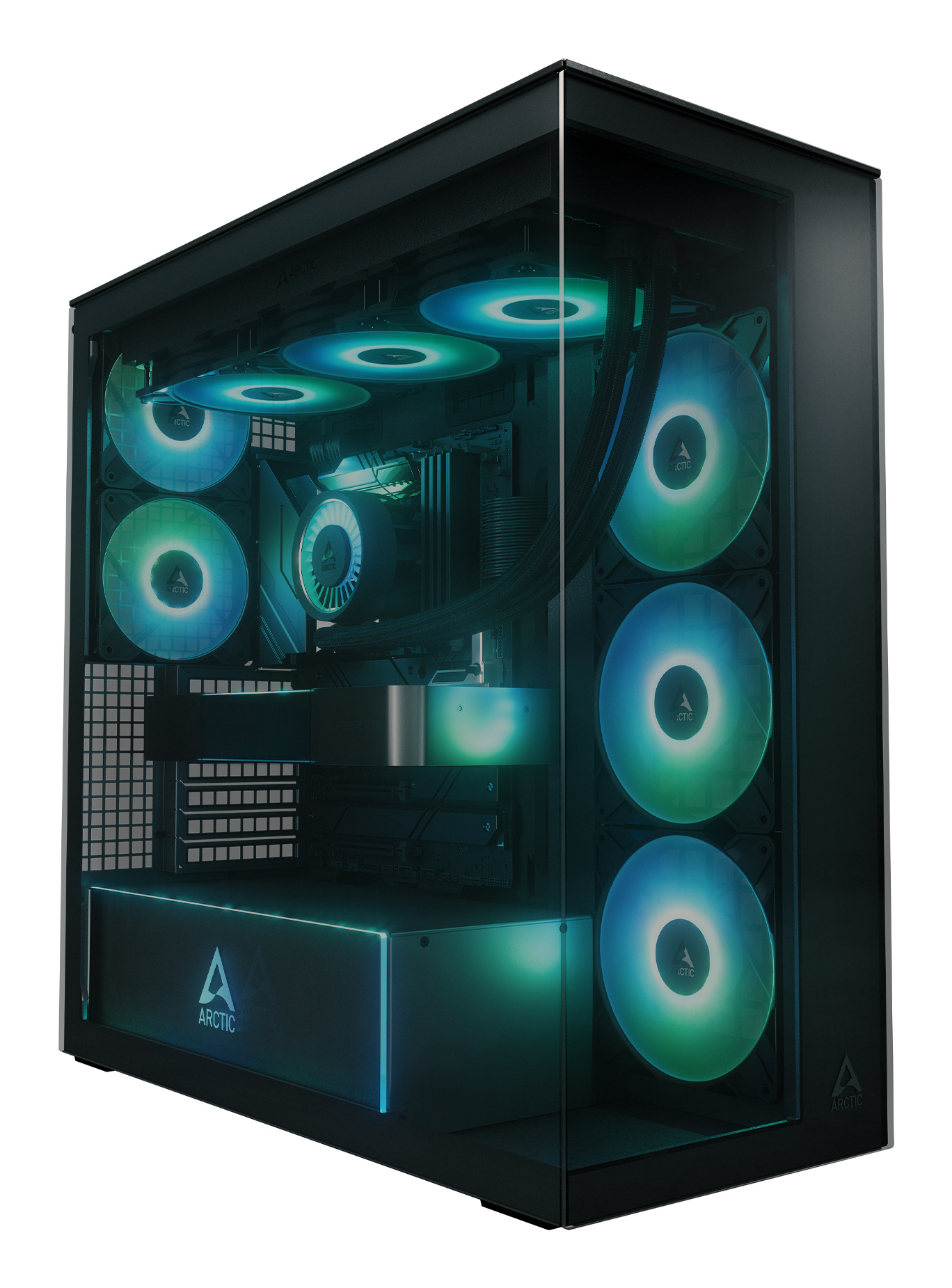 Arctic ARCTIC Xtender Black (Tinted Glass) Midi Tower Zwart