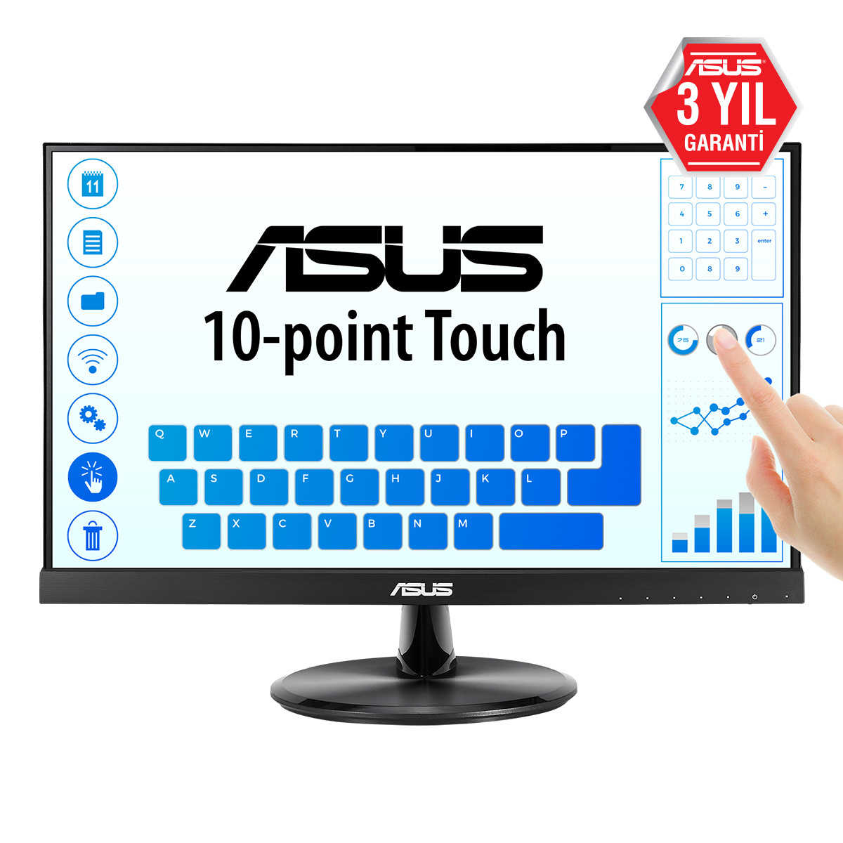 Asus ASUS VT229H computer monitor 54,6 cm (21.5") 1920 x 1080 Pixels Full HD LED Touchscreen Zwart