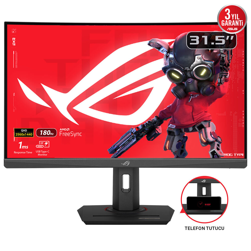 Asus ASUS ROG Strix XG32WCS computer monitor 80 cm (31.5") 2560 x 1440 Pixels Quad HD LED Zwart