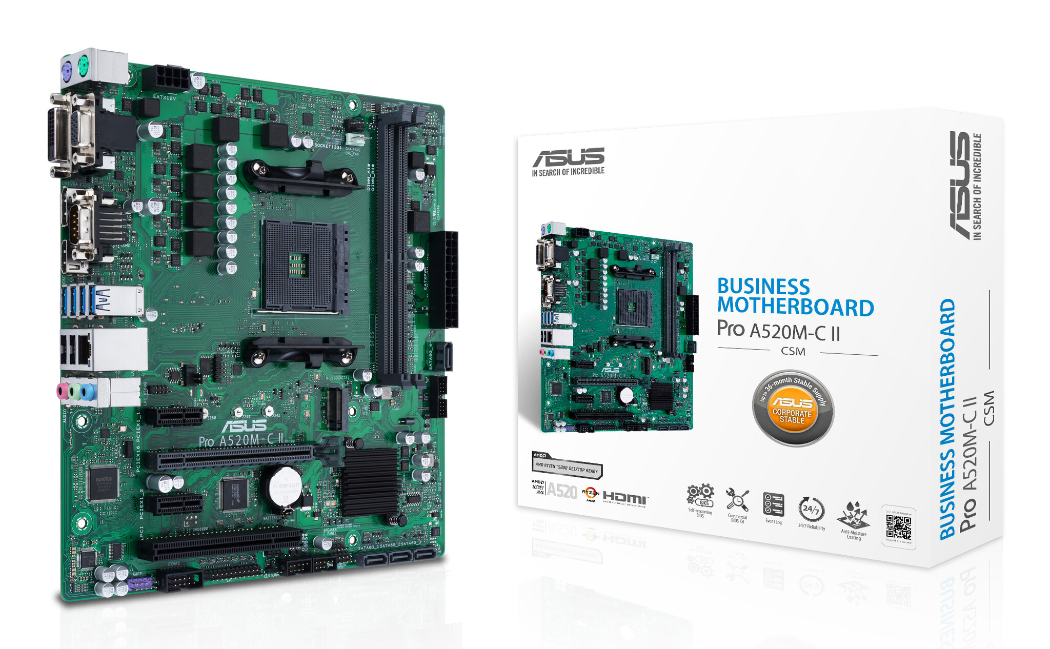 Asus ASUS PRO A520M-C II/CSM AMD A520 Socket AM4 micro ATX