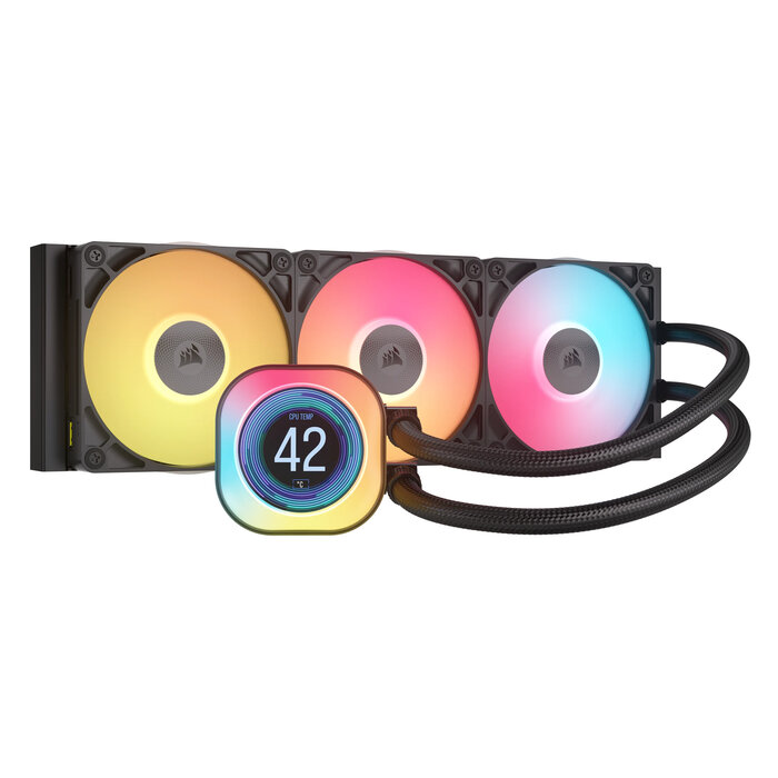Corsair Corsair iCUE LINK TITAN 360 RX LCD Processor Luchtkoeler 12 cm Zwart 1 stuk(s)
