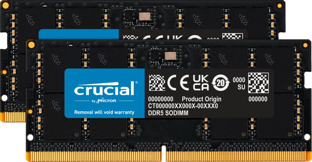 Crucial Crucial CT2K32G48C40S5 geheugenmodule 64 GB 2 x 32 GB DDR5 262-pin SO-DIMM