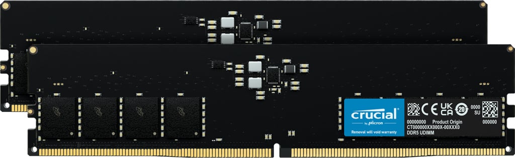 Crucial Crucial CT2K16G56C46U5 geheugenmodule 32 GB 2 x 16 GB DDR5 288-pin DIMM ECC