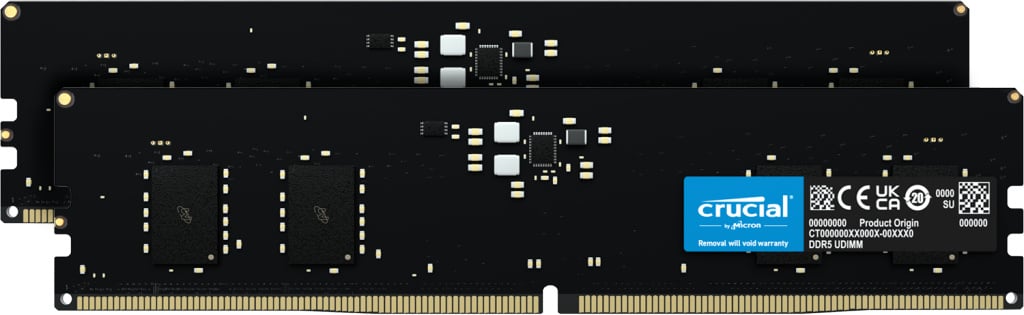 Crucial Crucial CT2K8G56C46U5 geheugenmodule 16 GB 2 x 8 GB DDR5 288-pin DIMM ECC