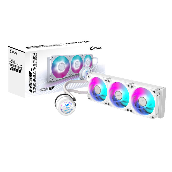Gigabyte GIGABYTE AORUS WATERFORCE II 360 ICE Processor Alles-in-één vloeistofkoeler 12 cm Wit