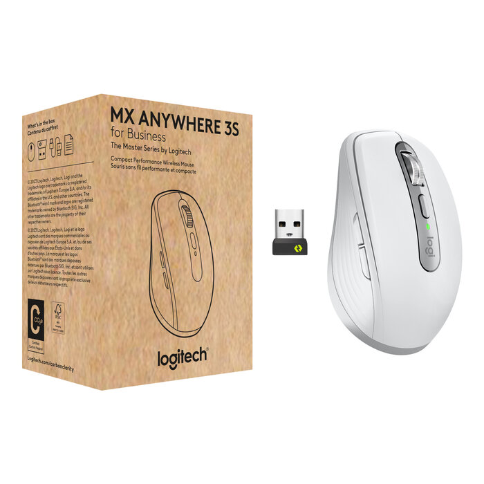 Logitech Logitech MX Anywhere 3S for Business muis Kantoor Rechtshandig RF-draadloos + Bluetooth Laser 8000 DPI