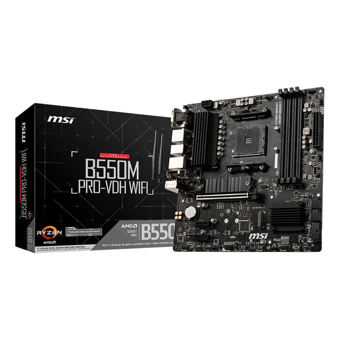 MSI MSI B550M PRO-VDH WIFI moederbord AMD B550 Socket AM4 micro ATX