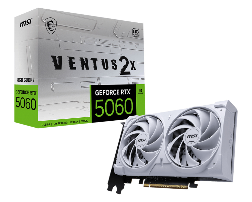 MSI MSI GeForce RTX 5060 8G VENTUS 2X OC WHITE NVIDIA 8 GB GDDR7
