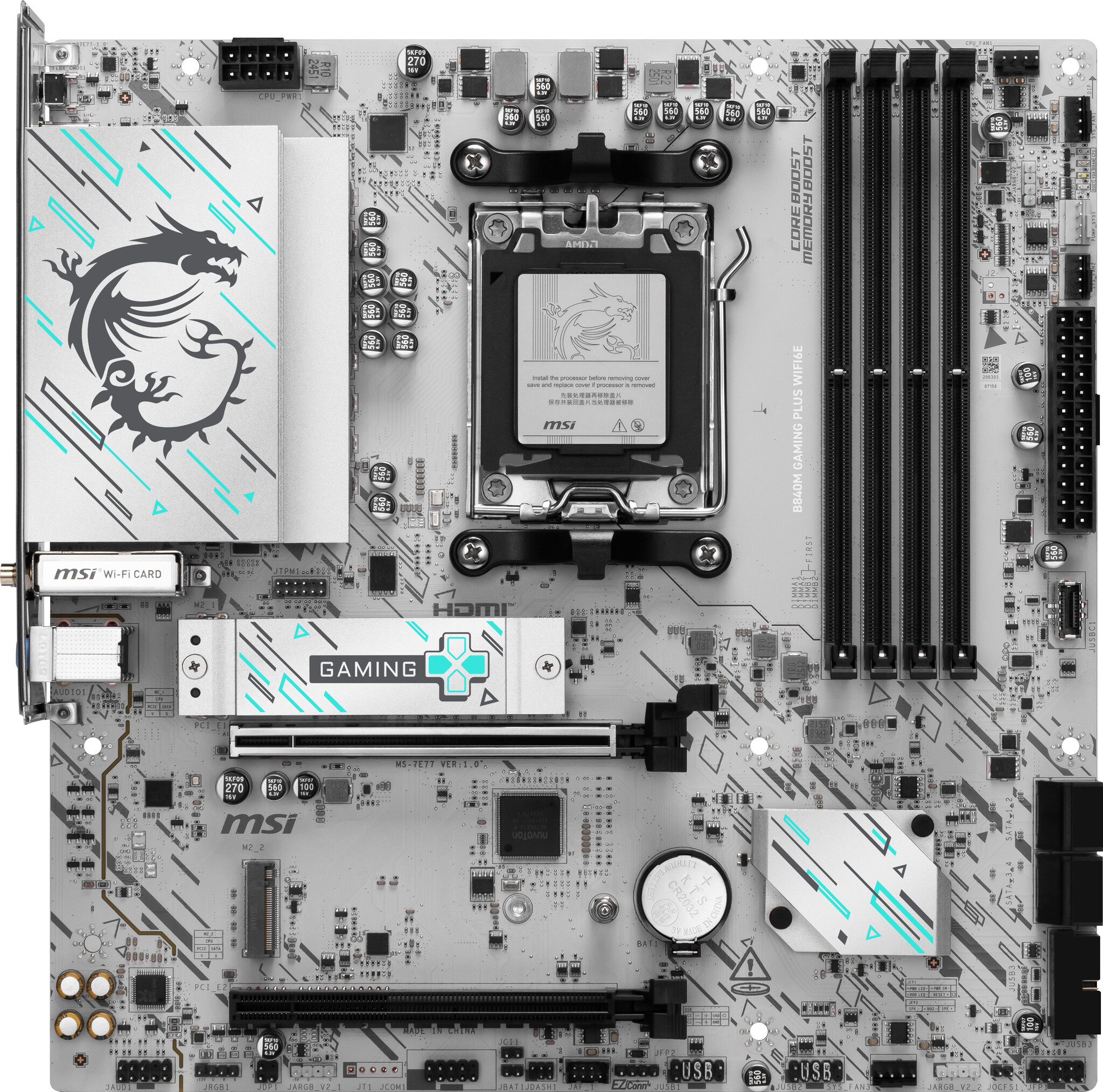 MSI MSI B840M GAMING PLUS WIFI6E moederbord AMD B840 Socket AM5 micro ATX