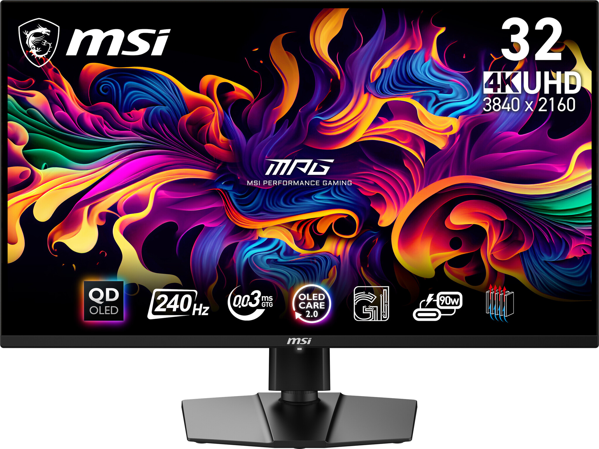 MSI MSI MPG 321URX QD-OLED computer monitor 80 cm (31.5") 3840 x 2160 Pixels 4K Ultra HD Zwart