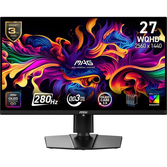 MSI MSI MAG 271QP QD-OLED X28 computer monitor 67,3 cm (26.5") 2560 x 1440 Pixels Wide Quad HD Zwart