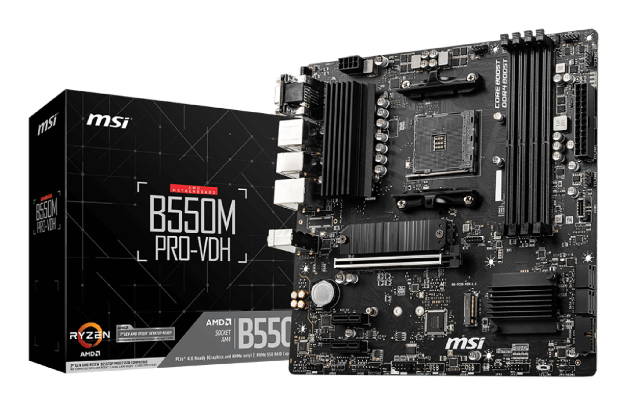 MSI MSI B550M PRO-VDH moederbord AMD B550 Socket AM4 micro ATX