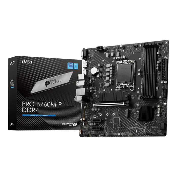 MSI MSI PRO B760M-P DDR4 moederbord Intel B760 LGA 1700 micro ATX
