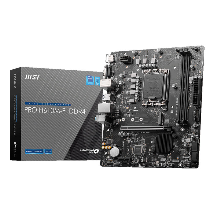 MSI MSI PRO H610M-E DDR4 moederbord Intel H610 LGA 1700 micro ATX