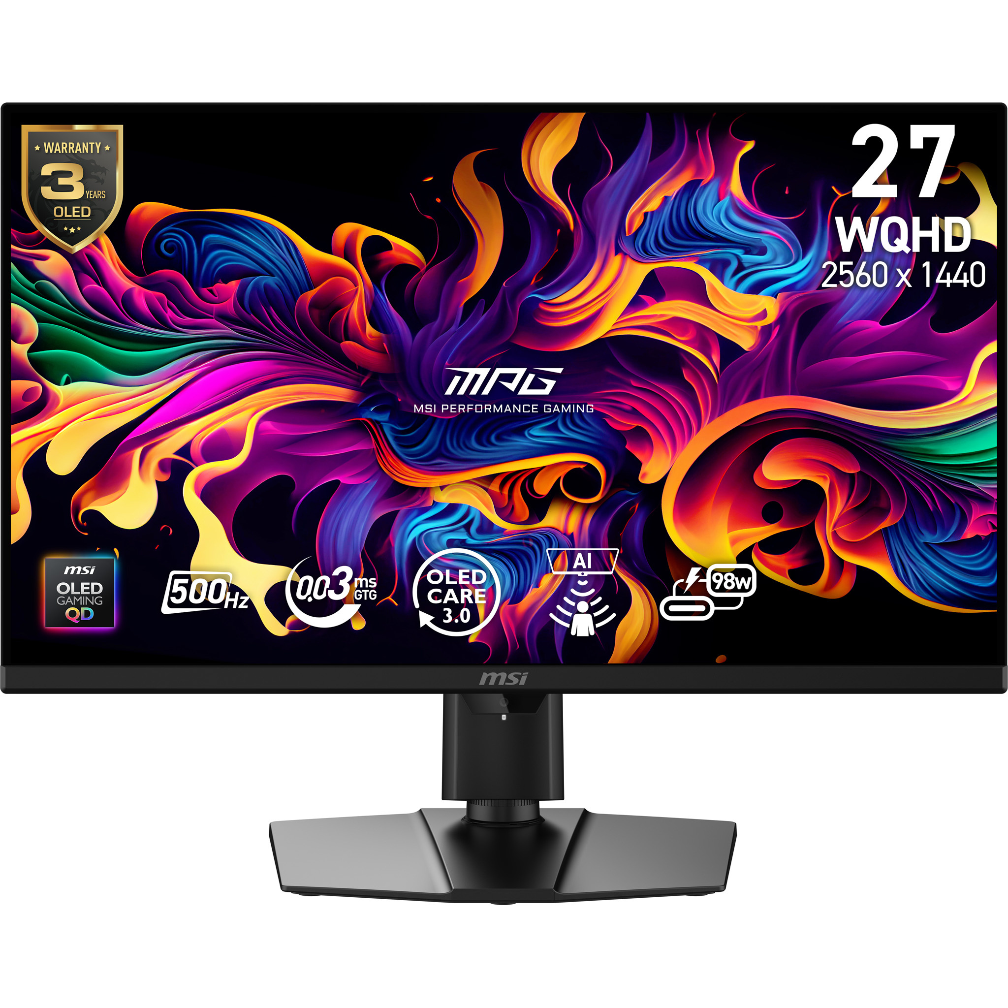 MSI MSI MPG 271QRDE QD-OLED X50 computer monitor 67,3 cm (26.5") 2560 x 1440 Pixels Wide Quad HD Zwart