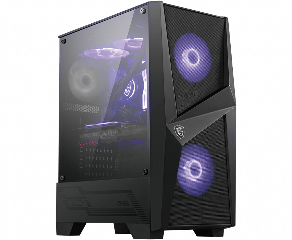 MSI MSI MAG Forge 100M Midi Tower Zwart, Transparant