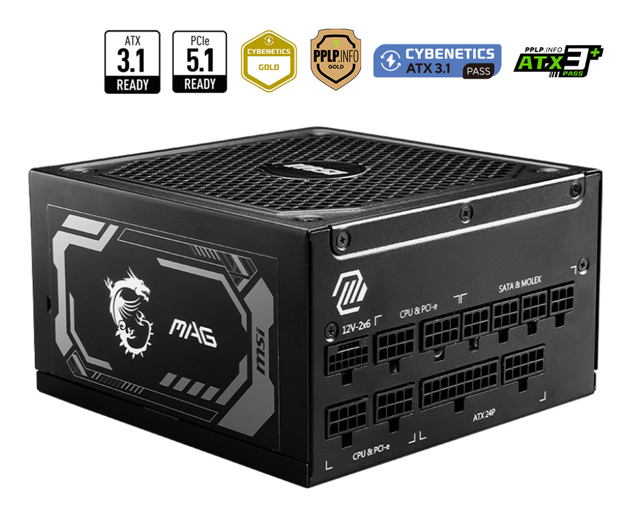 MSI MSI MAG A1250GL PCIE5 power supply unit 1250 W 24-pin ATX ATX Zwart