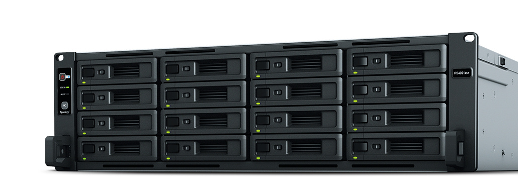 Synology Synology RackStation RS4021XS+ data-opslag-server Opslagserver Rack (3U) Intel® Xeon® D-1541 16 GB DDR4 Zwart