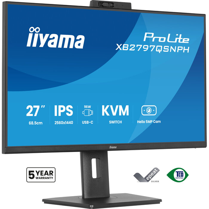 iiyama iiyama ProLite XB2797QSNPH-B1 27IN IPS LCD 4MS 2560X1440 350CD/M2 HDMI/DP/USB 2 computer monitor 68,6 cm (27") 2560 x 1440 Pixels Quad HD Zwart