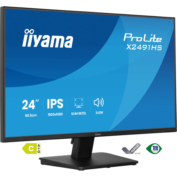 iiyama iiyama ProLite X2491HS-B1 computer monitor 60,5 cm (23.8") 1920 x 1080 Pixels Full HD LCD Zwart