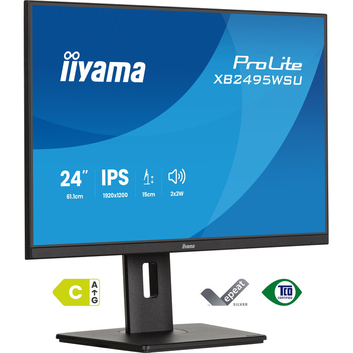 iiyama iiyama ProLite XB2495WSU-B1 computer monitor 61,2 cm (24.1") 1920 x 1200 Pixels WUXGA LCD Zwart