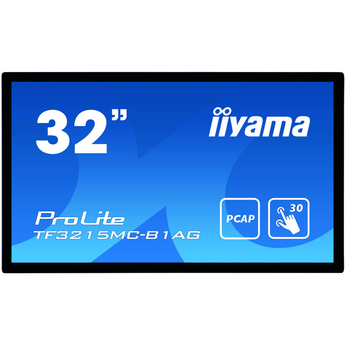 iiyama iiyama ProLite TF3215MC-B1AG computer monitor 81,3 cm (32") 1920 x 1080 Pixels Full HD LED Touchscreen Kiosk Zwart